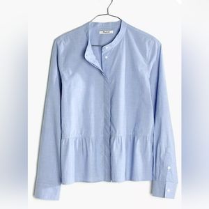 Madewell cotton blue peplum top size xs